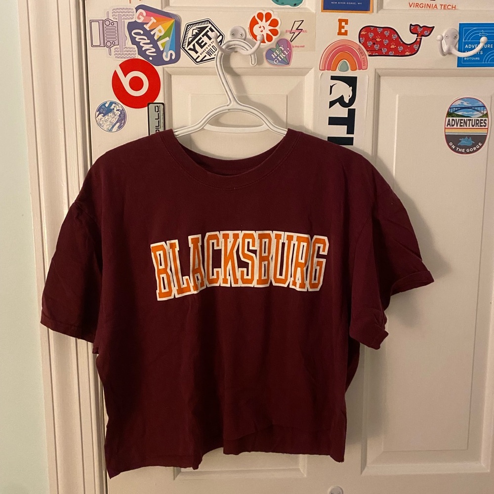 Virginia Tech Blacksburg Cropped Tee - Maroon